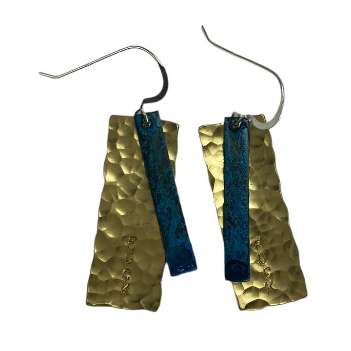 Fucking Fancy Ørering 7 Hamret Messing med Blå for engroshandel hos David Stepan