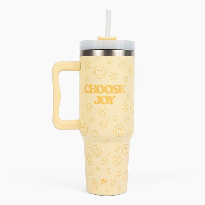 Choose Joy 40oz Tumbler w/ Handle for wholesale by GLO- God's Love Overcomes