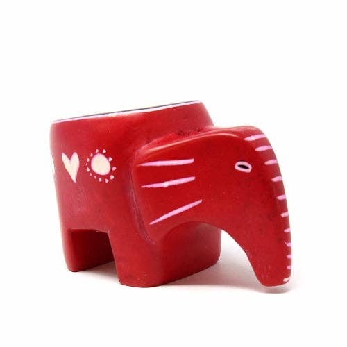 Global Crafts - Wholesale Kaarsenhouder - Enkele Kleurrijke Speksteen Olifant Theelichten9