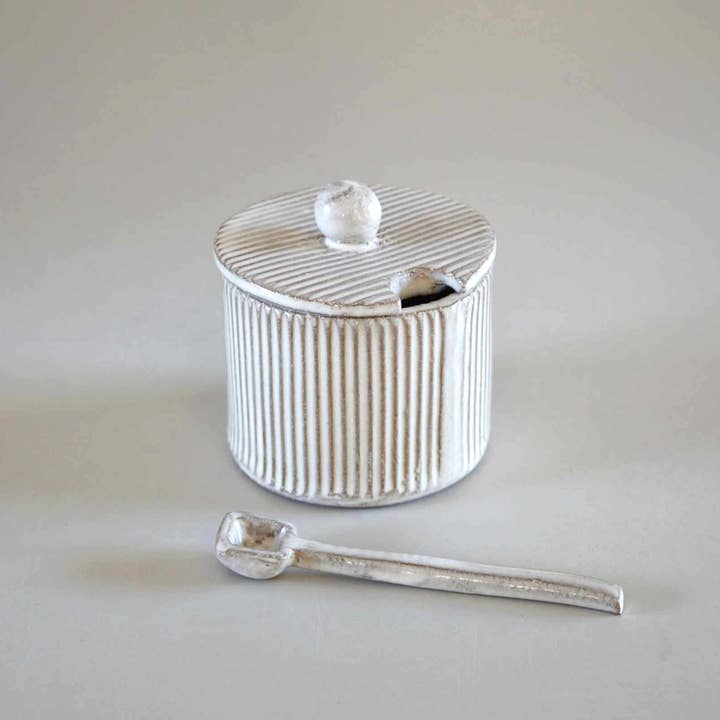 Karolina Bednorz Ceramics - Wholesale Decorative Plate/Dish/Bowl - MILLERIGHE Sugar bowl with quirky spoon Handmade in Italy5