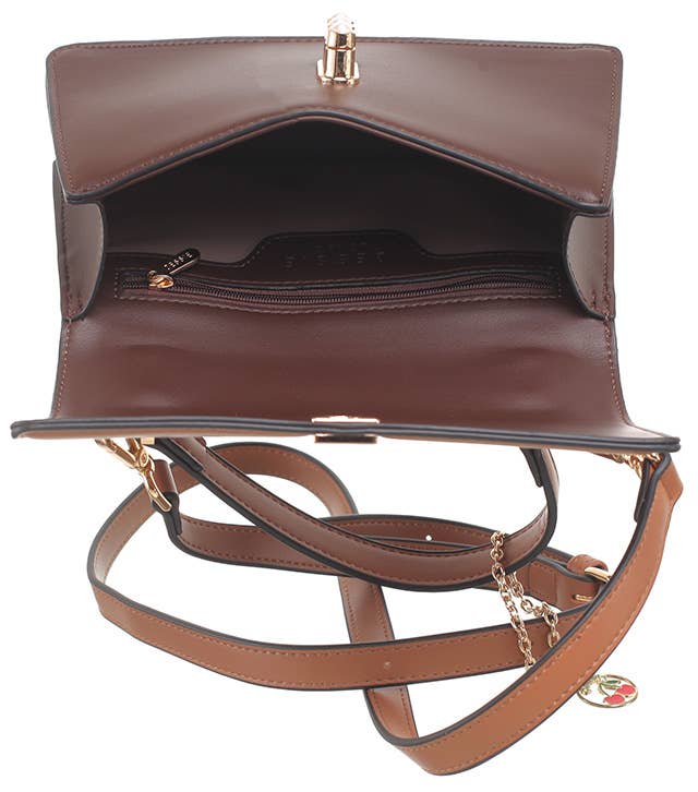 Bessie London - Wholesale Crossbody Bag - Women's - DUAL-TONE PEARL FLAP CROSSBODY BAG13