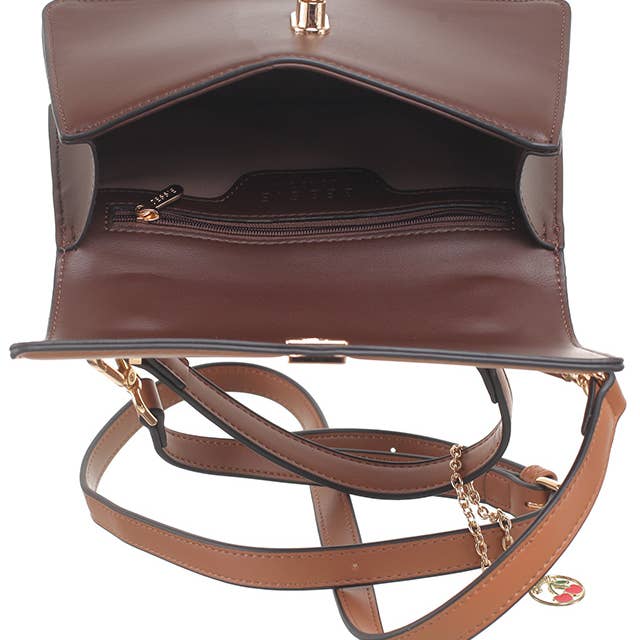 Bessie London - Wholesale Crossbody Bag - Women's - DUAL-TONE PEARL FLAP CROSSBODY BAG13