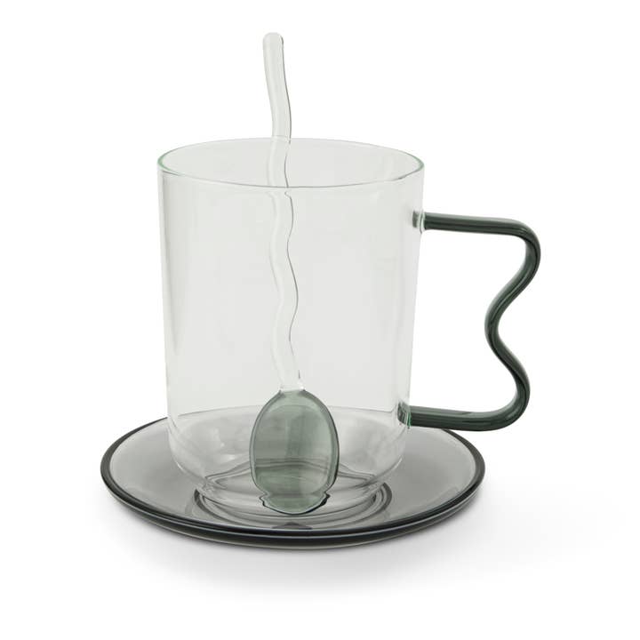 14.5oz Squiggle Mug Set - Clear for wholesale by Core Home