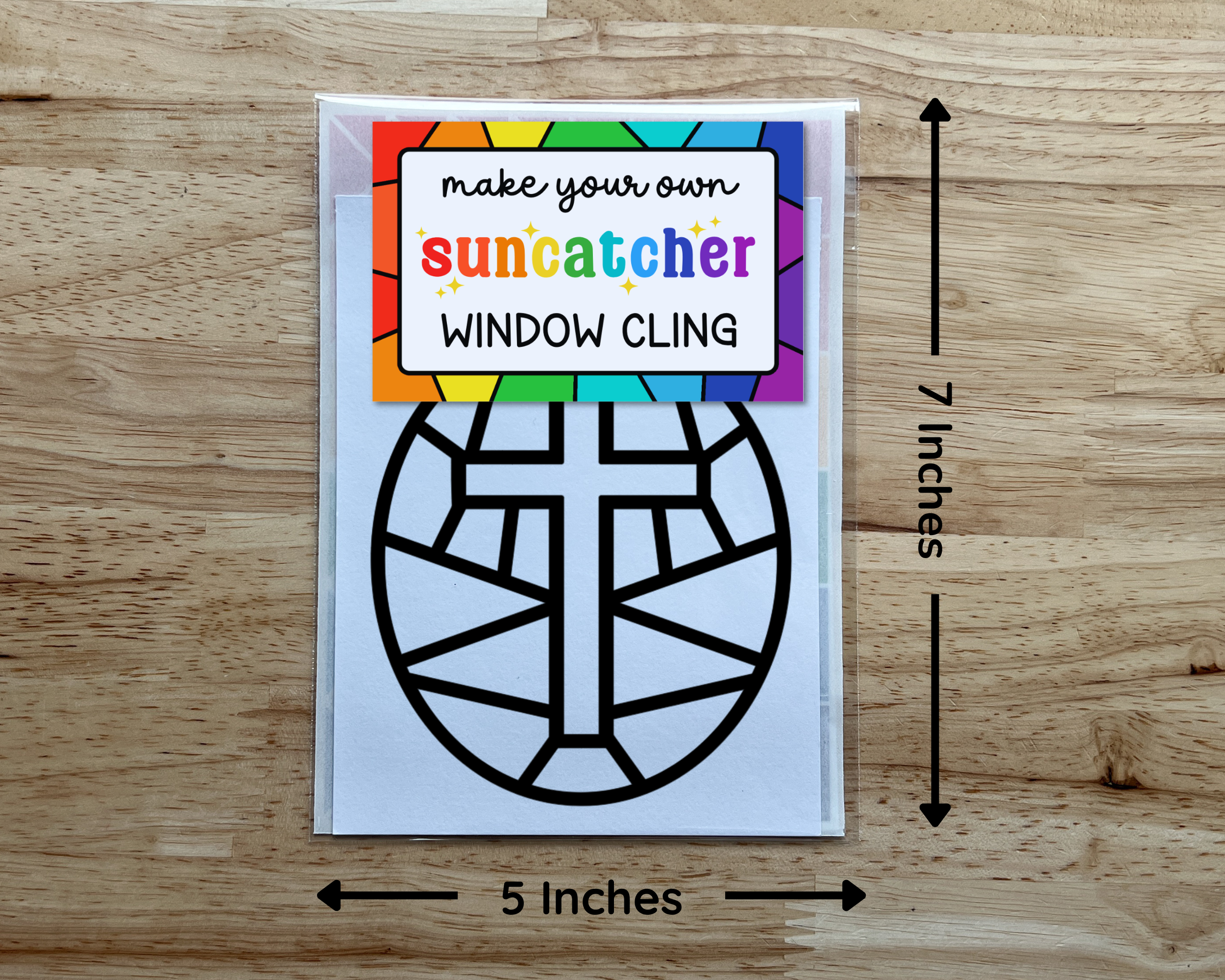 Calenlou Crafts - Wholesale DIY Craft Kit - Kids - Cross Suncatcher Sticker Craft Kit for Kids2