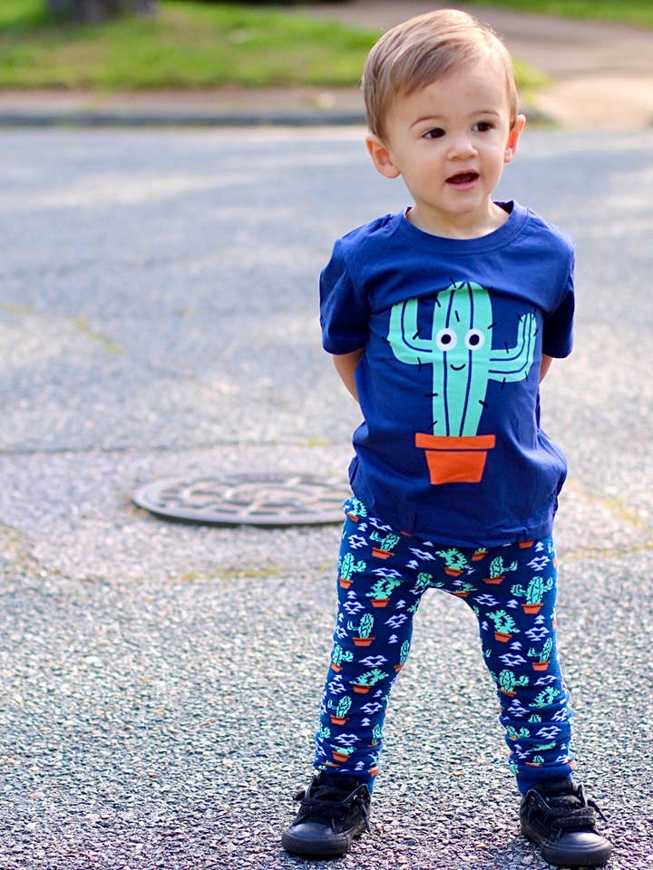Doodle Pants – Engroshandel T-shirt - Børn – Western Prickly Cactus Shirt - Toddler og Børn6