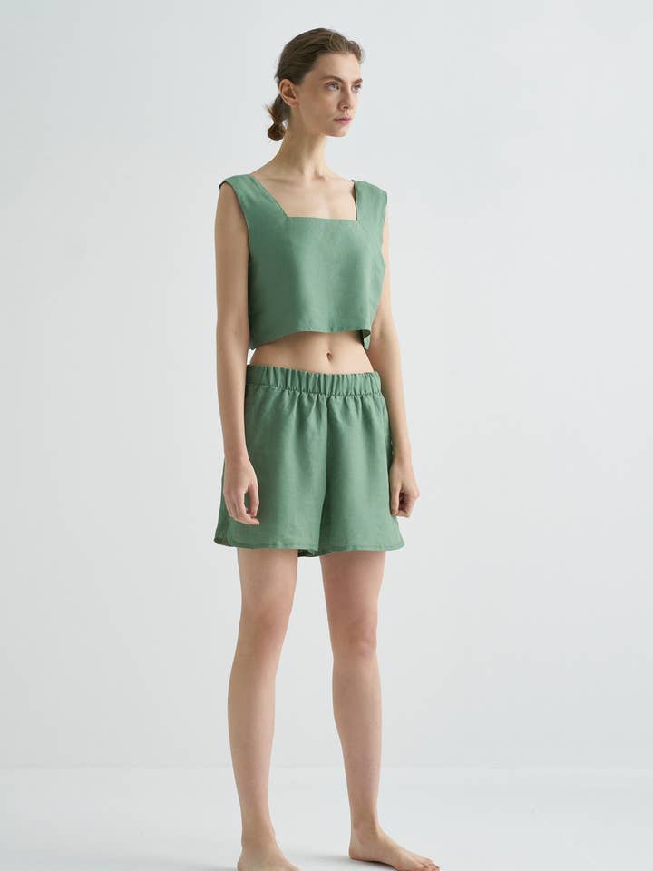 Pantalones cortos de lino Assos para venta al por mayor de les âmes d'Ida