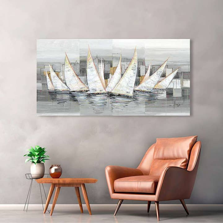 Selected Artworks Italia - Wholesale Canvas Art - Sailing boats painting: Luigi Florio, Regatta2