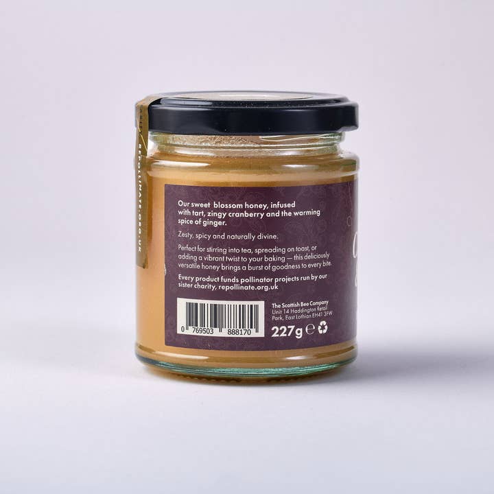 Scottish Bee Company – wholesale Honey – Scottish Cranberry & Ginger Honey 227g 1