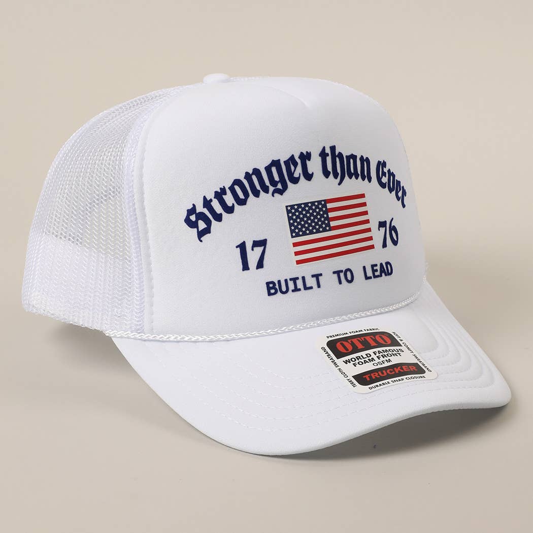 Fashion City - Vente Casquette de camionneur – unisexe - Casquette Trucker en Maille avec Imprimé Drapeau Américain Plus Fort que Jamais14