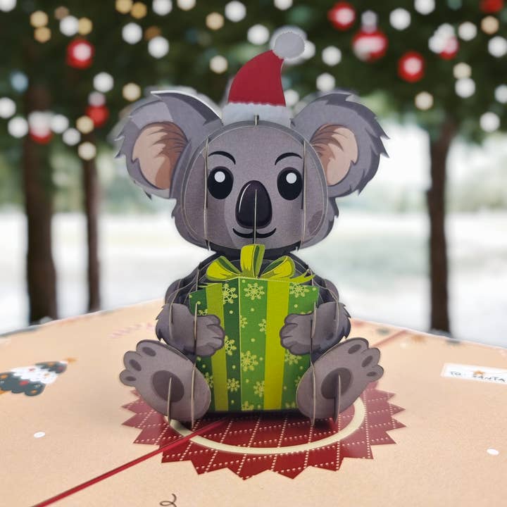 Koala Christmas Pop Up Card for wholesale by Color Pop Cards