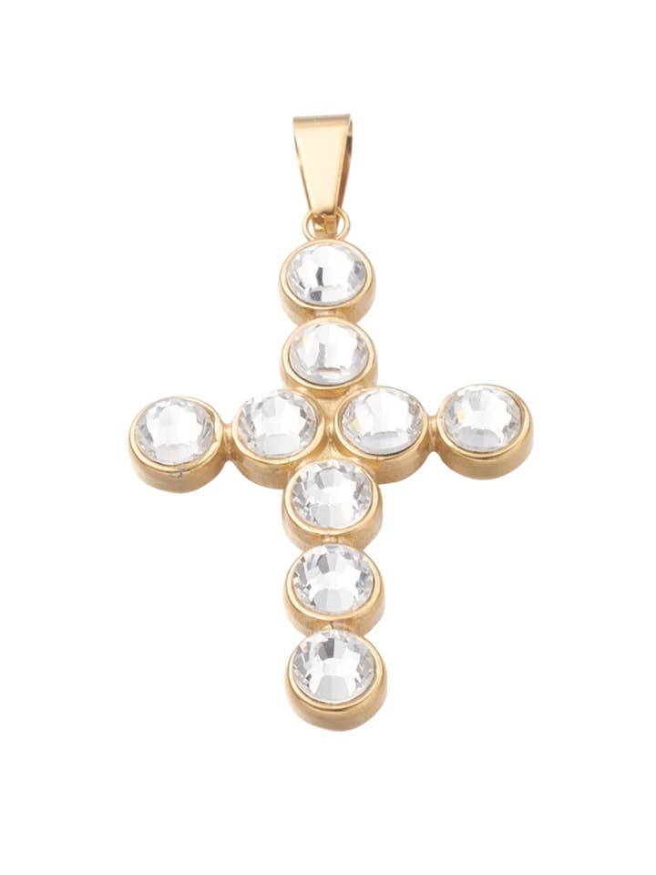 Large Rhinestone Cross Bag Charm for wholesale by My Girl in LA