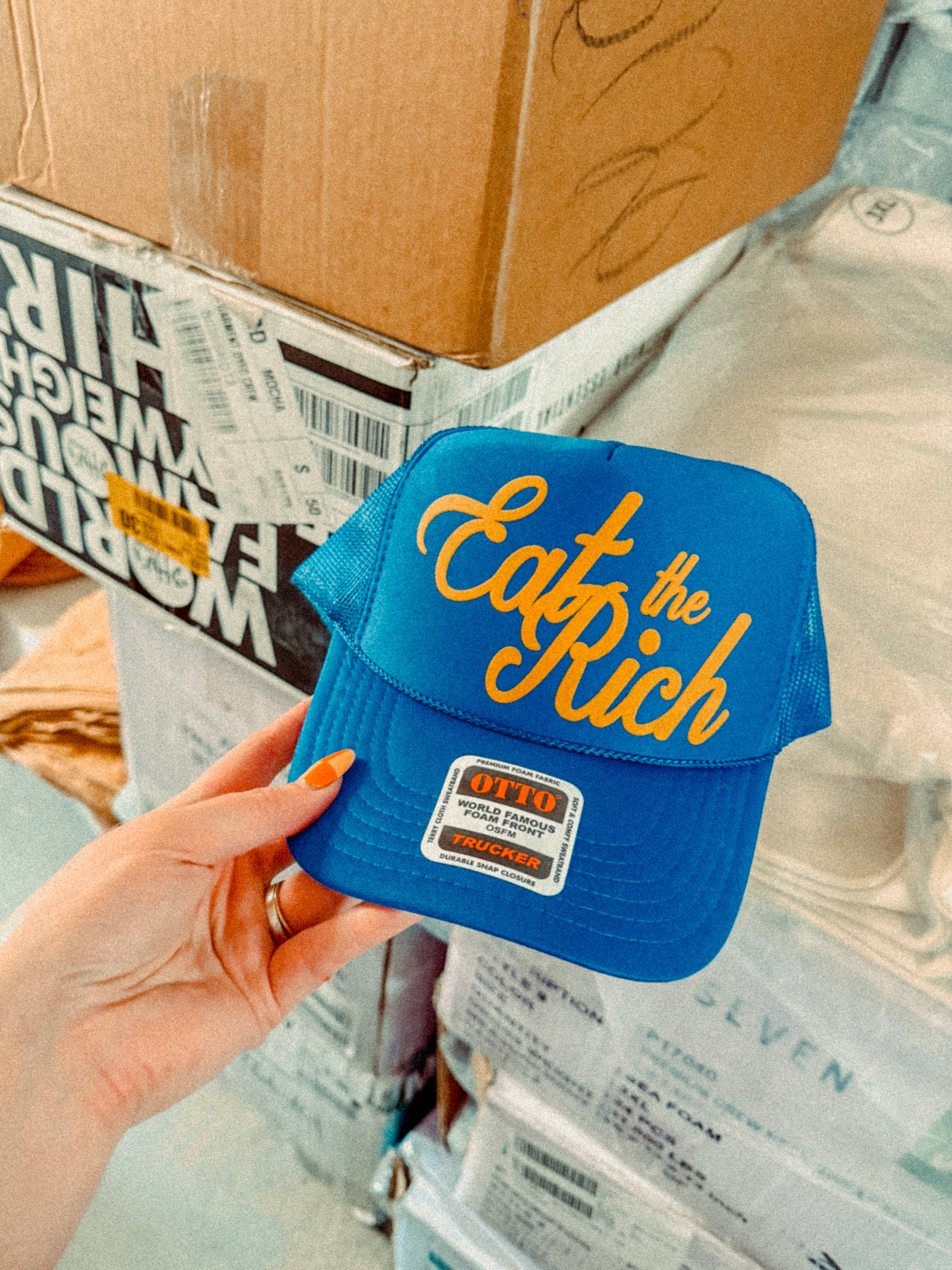 The Clandestine Underground - Wholesale Trucker Hat - Unisex - Eat The Rich, Western Trucker Hat5