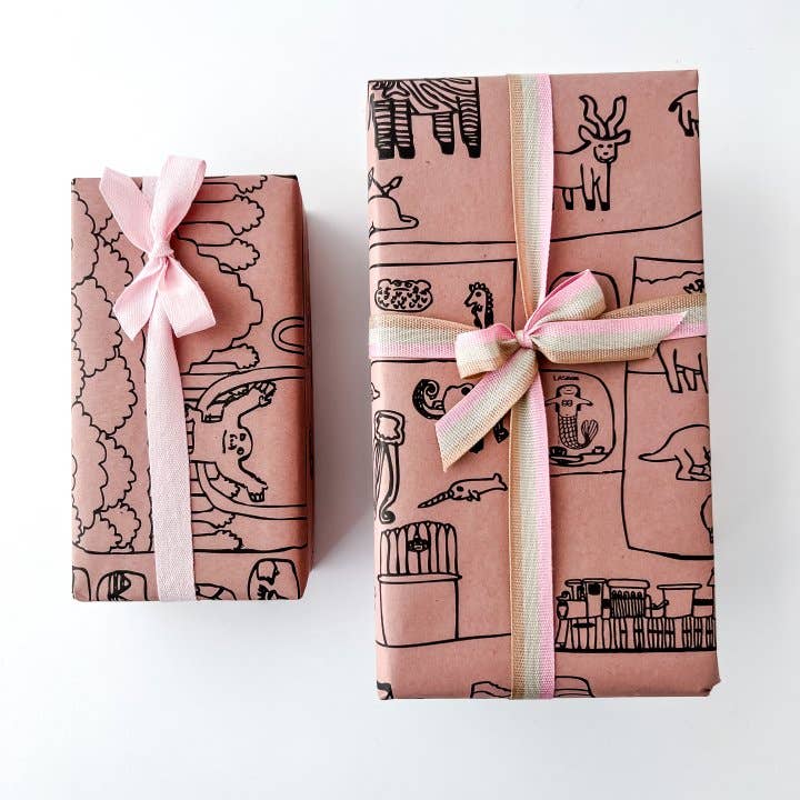 Mini rolls 70cm x 2m MOSAIC Pink/Black AdJ for wholesale by CHIC&PAPER