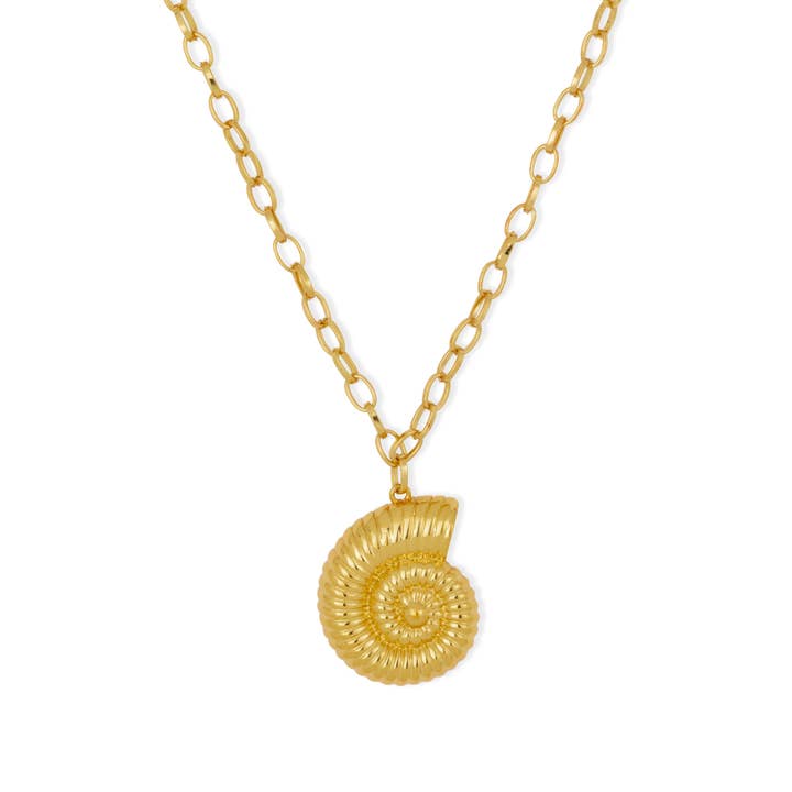 Ocean Shores Gold Shell Necklace for wholesale by Ashiana London