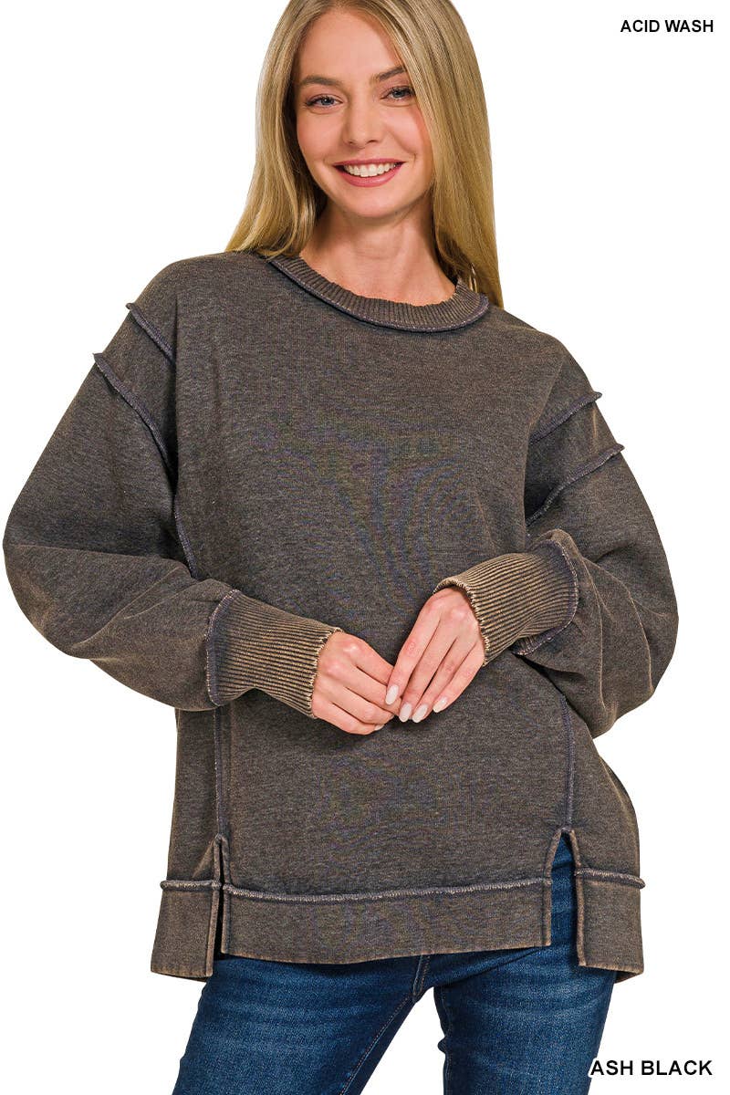 42POPS - Wholesale Sweatshirt - Women's - ',,, Fleece Hi Low Hem Pullover With Pockets79