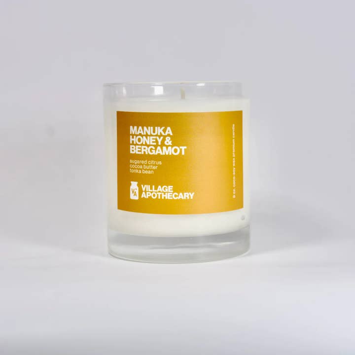 Village Apothecary Candle Co. - Wholesale Jar/Filled Candle - Manuka Honey & Bergamot | Clean Coco-Soy Candle 9 oz. 1