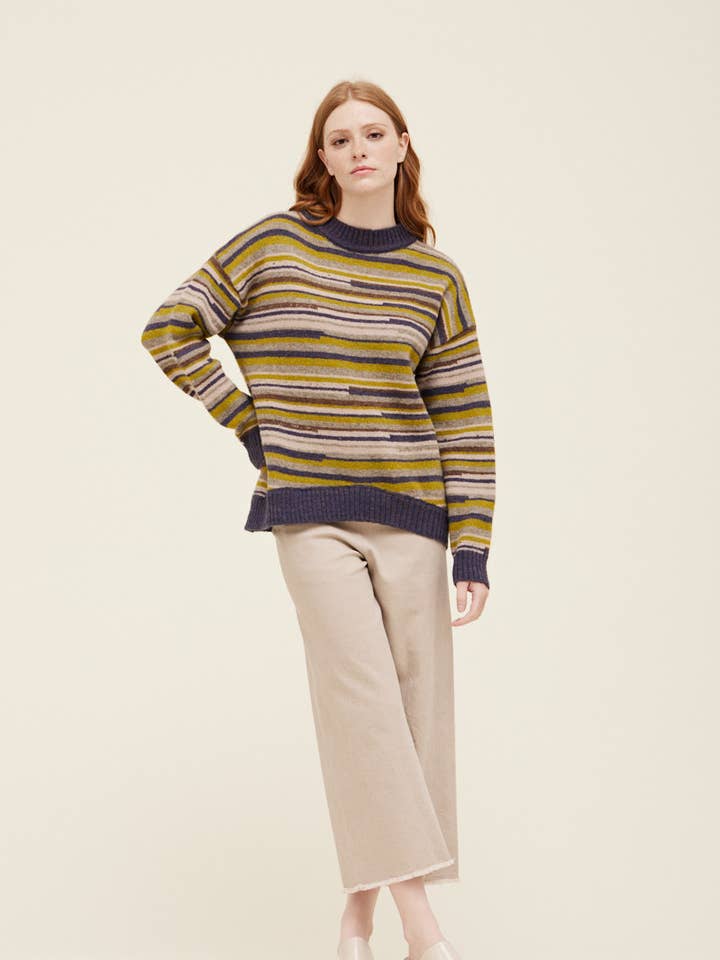 41505 - MAGLIONE STOP STRIPE per la vendita all'ingrosso da parte di Grade & Gather