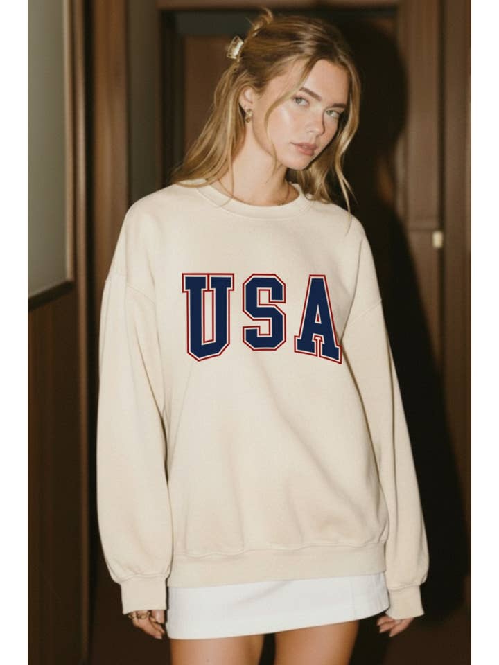 USA GRAFISK MINERALTVÄTTAD SWEATSHIRT för wholesale av PINK NABI