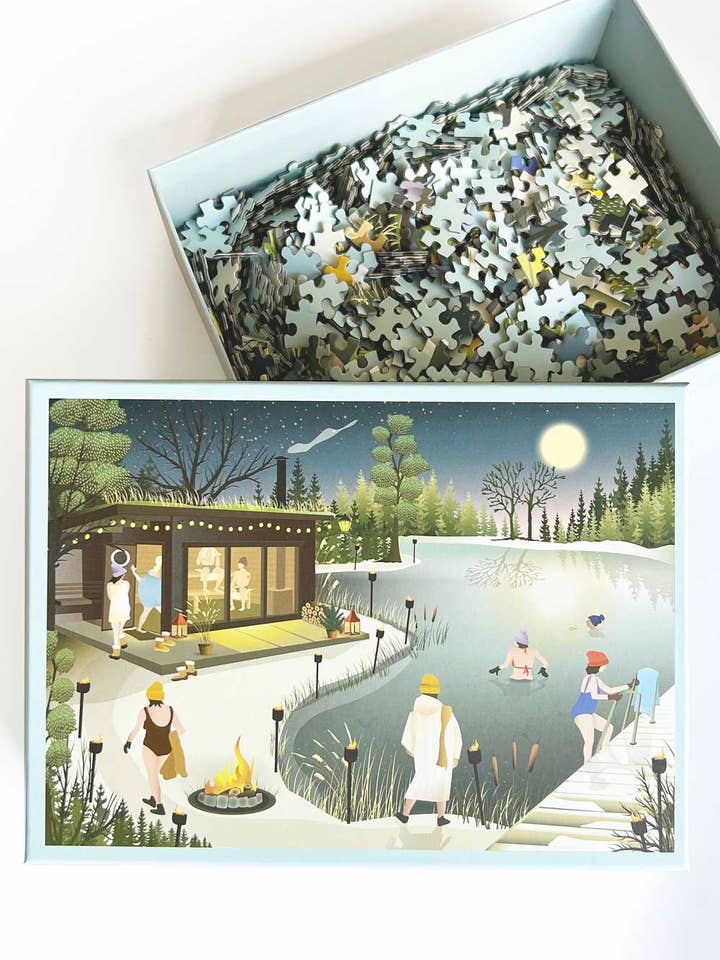 SAUNA BY THE LAKE - JIGSAW PUZZLE - 1,000 pieces for wholesale by ViSSEVASSE