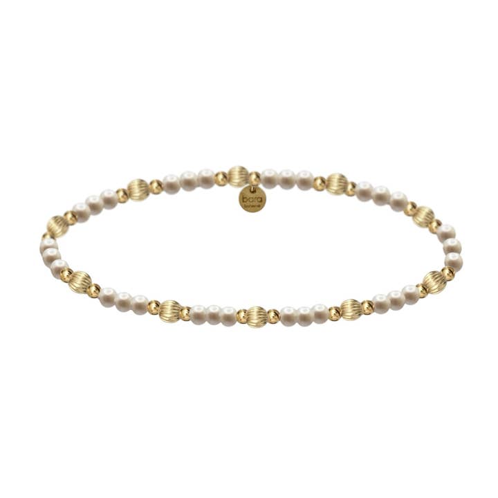 bara boheme - Wholesale Beaded Bracelet - BASEL | Anti-Tarnish Stretchy 14K Gold Filled Bracelet