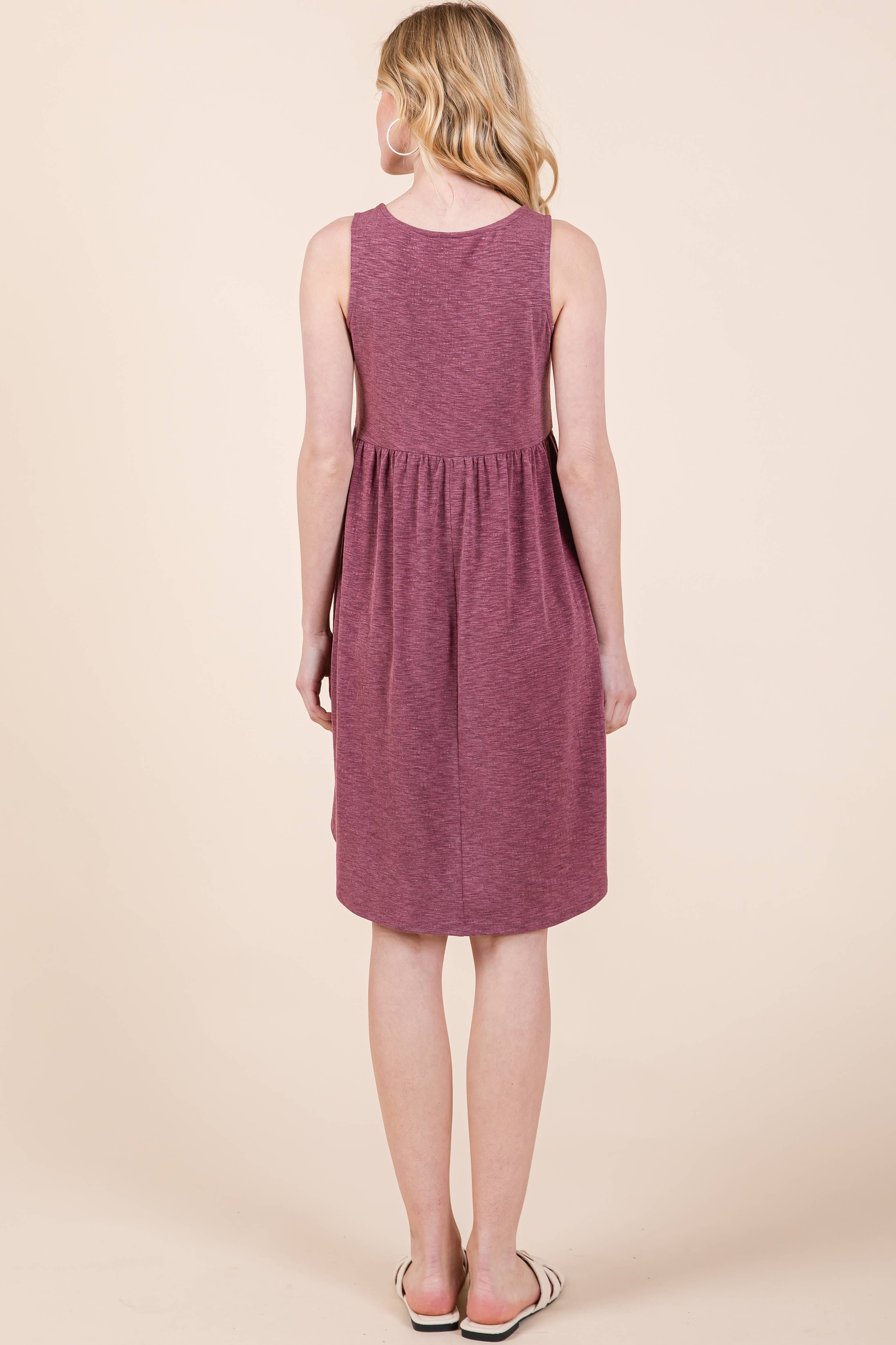 Emerald Collection - Wholesale Dress - Women's - ETK-9342-PL Plus Size Solid Babydoll Sleeveless Knee Dress5