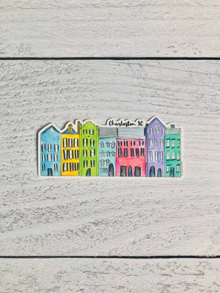 Charleston Rainbow Row Sticker for wholesale by A Quartzy Life