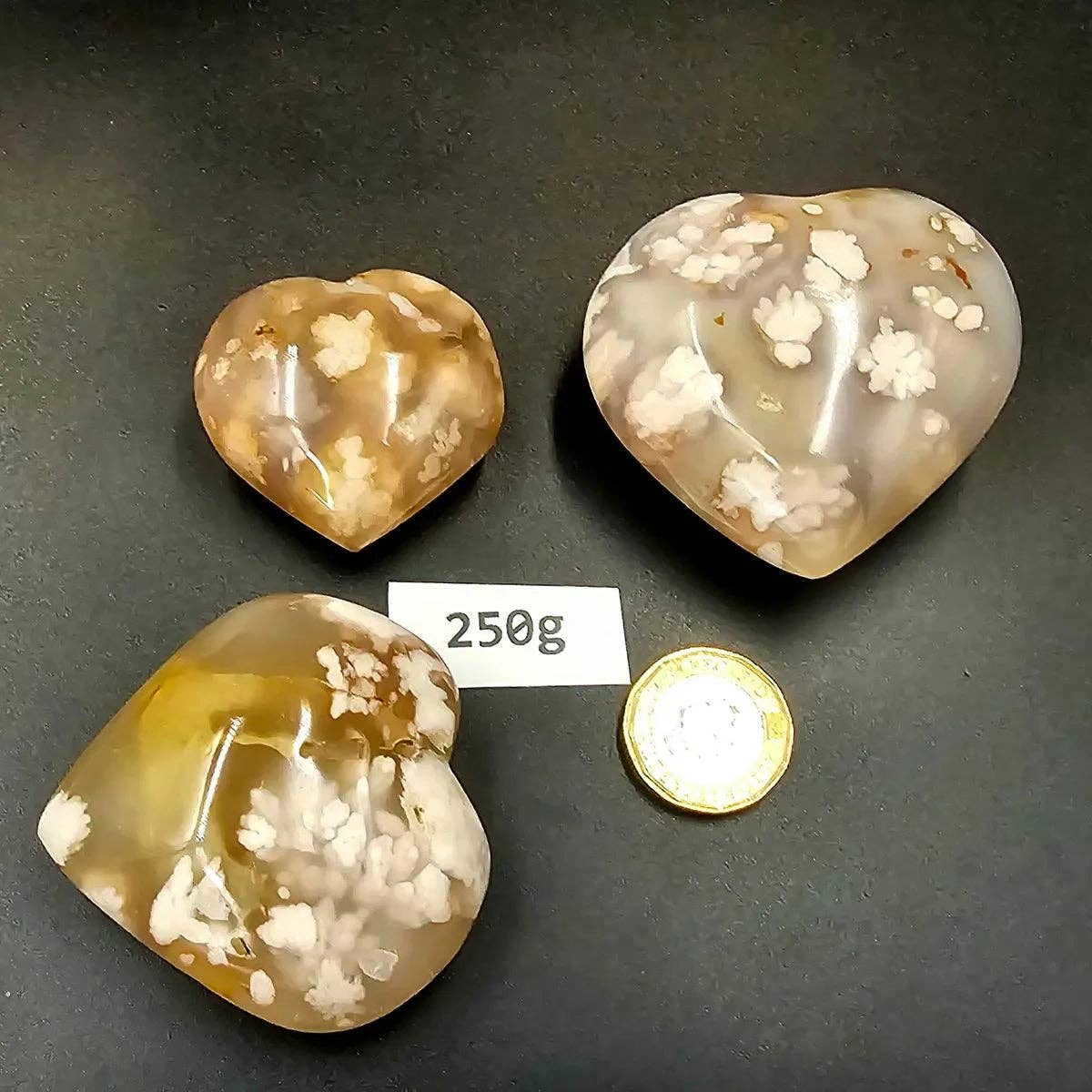 Distinction Crystals - Wholesale Spiritual Stone/Crystal - Flower Agate Crystal Hearts Batch 250g2