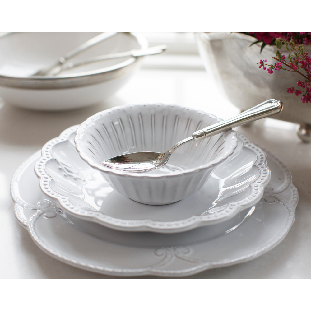 Arte Italica & Crown Linen Designs - Wholesale Bowl - Bella Bianca Beaded Cereal Bowl2