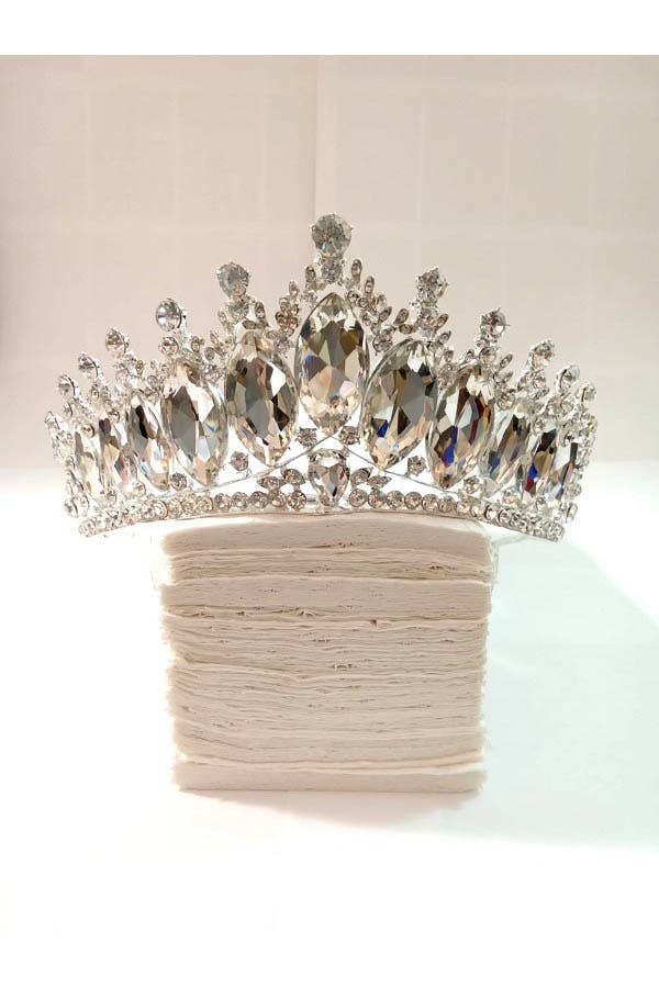 Chicas - Wholesale Tiara - Women's - One Size Fits All Metal Tiara With Jewels HT912-23