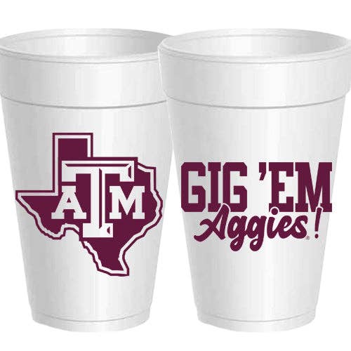 Texas A&M - Gig Em Aggies - 10 pack for wholesale by Sassy Cups