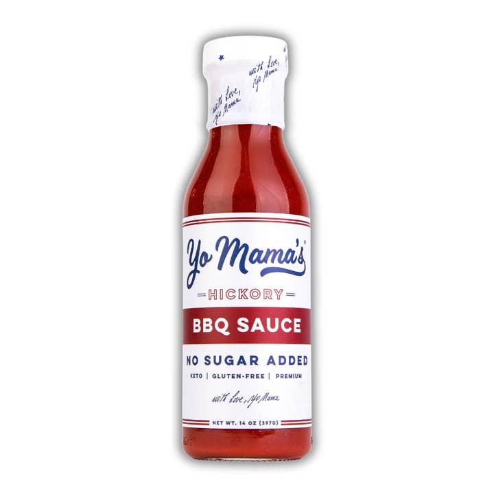 No Sugar Hickory BBQ sauce for wholesale by Yo Mama's Foods
