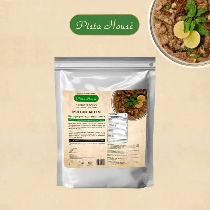 India shopping - Wholesale Shelf Stable Prepared Meal - Pista House Mutton Haleem - 1kg Travel Pack