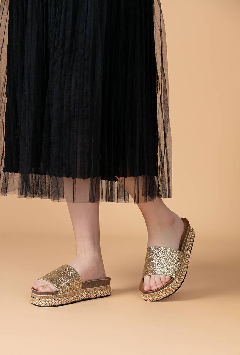 LADY GLORY - Wholesale Sandals - Women's - Silver sequin mules8