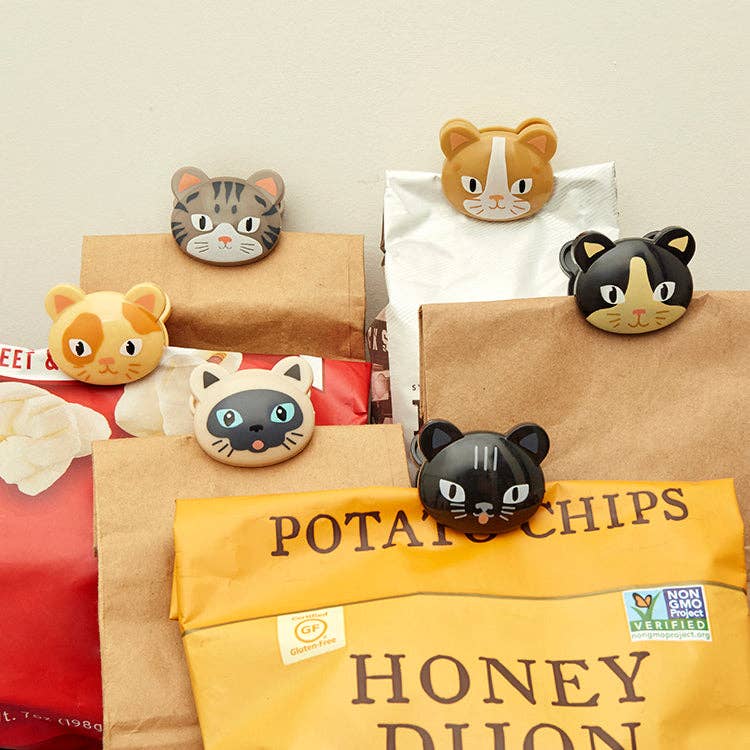 Kikkerland Design Inc - Wholesale Kitchen Tool/Gadget - CAT BAG CLIPS S/62