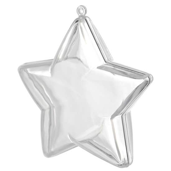 Factory Direct Craft - Vendita all'ingrosso Set di decorazioni  - Ornamento a forma di stella riempibile in acrilico trasparente da 90 mm (3,54 pollici)3
