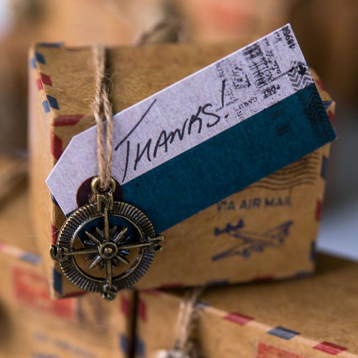 Weddingstar Inc. - Wholesale Gift Tag - "Well Traveled" Vintage Paper Shipping Tags With Twine Ties