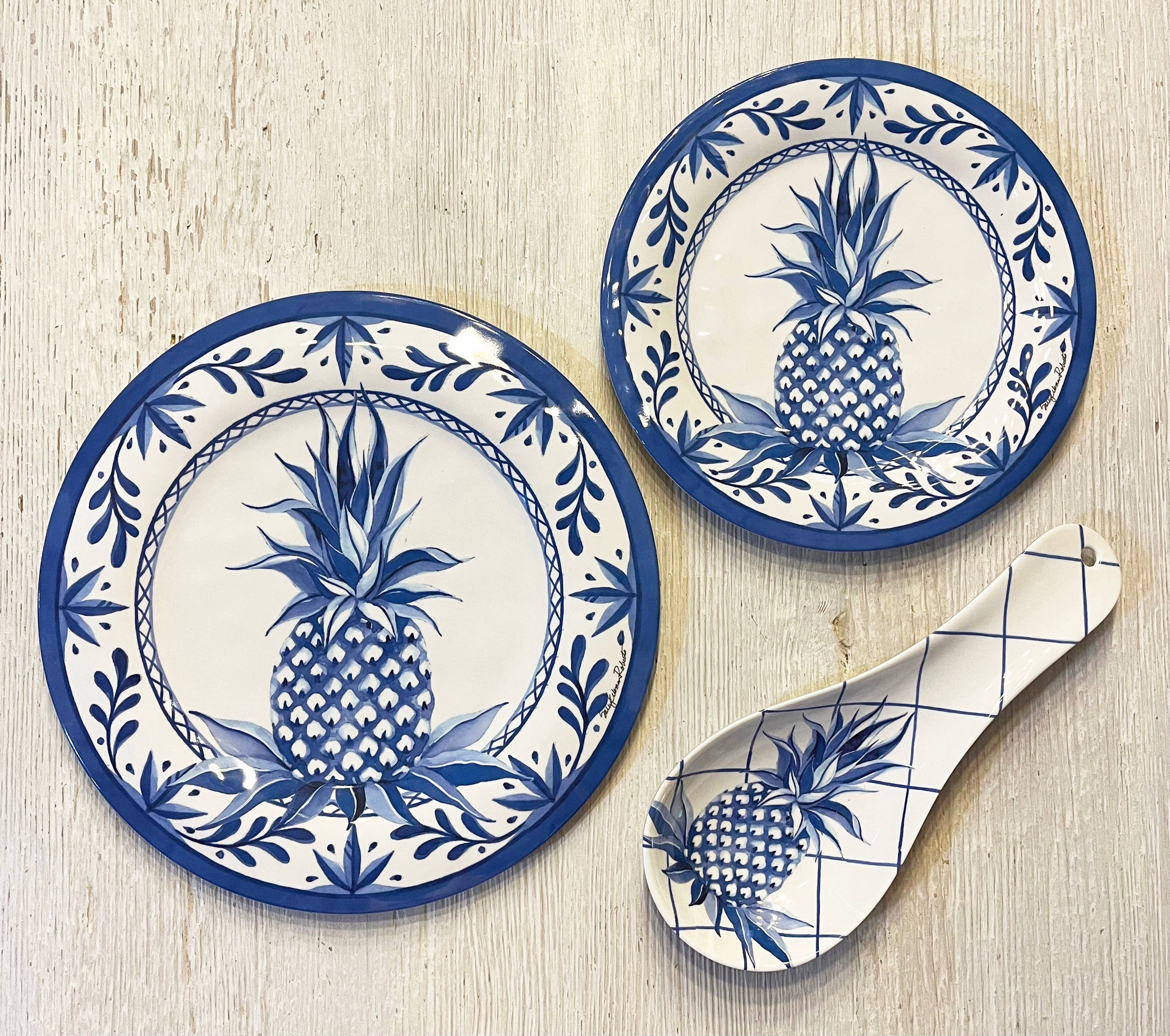 Bamboo Table - Vente Assiette - Assiette à dîner en bambou Blue Pineapple7