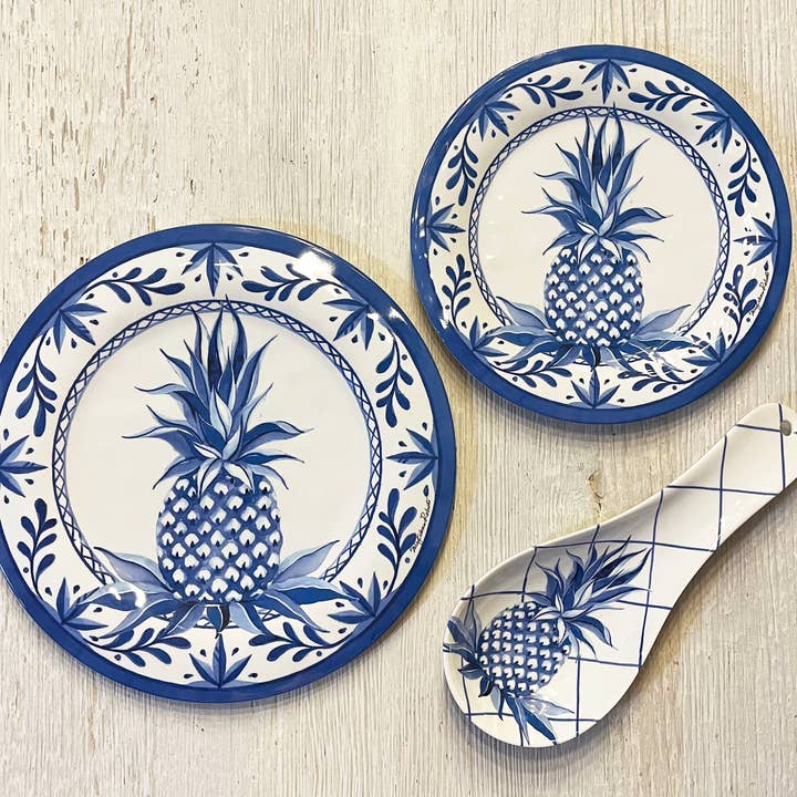 Bamboo Table - Wholesale Dinner Plate - Blue Pineapple Bamboo Dinner Plate7