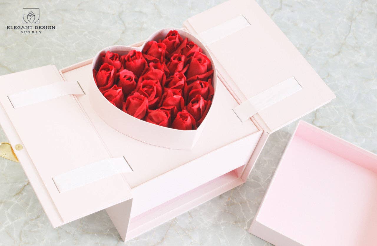 Elegant Design Supply - Wholesale Gift Box - Pull-up Heart Flower Box with Drawer8