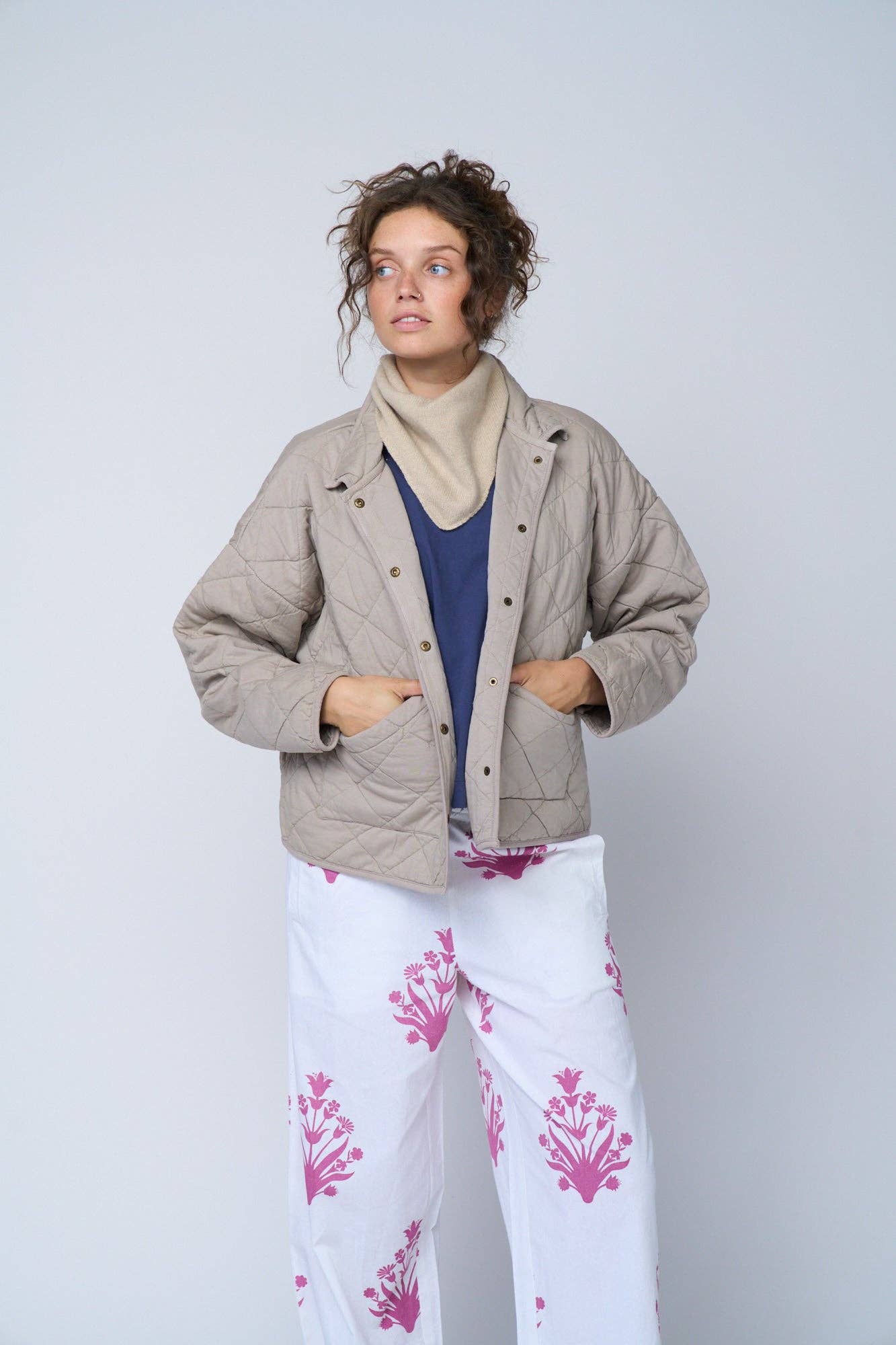 and for Good - Wholesale Jas - Dames - Gewatteerd jasje Countryside in kleur Pebble8