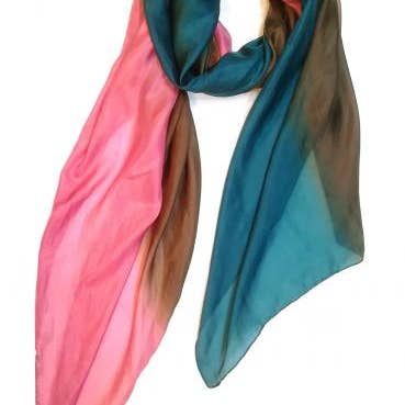 Lenço de seda chiffon Seabright em 3 cores: rosa, lilás e marrom por atacado de Seabright