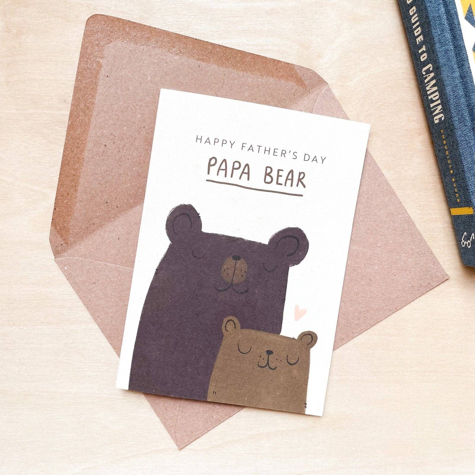 Coffee Cup Cards – wholesale Father’s Day card – 'Papa Bear' Father's Day Recycled Coffee Cup Card0