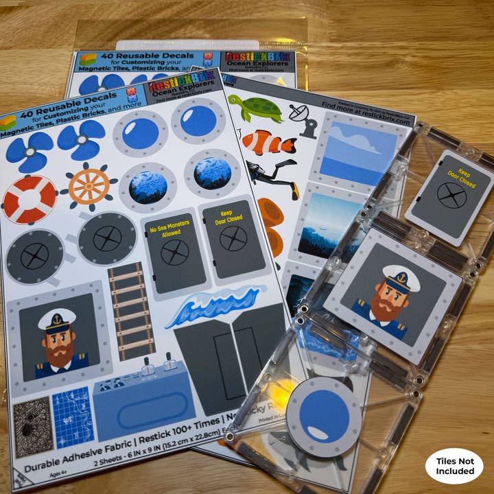 Reusable Decals for Magnetic Tiles & Bricks - Ocean Explorer for wholesale by RestickBrix