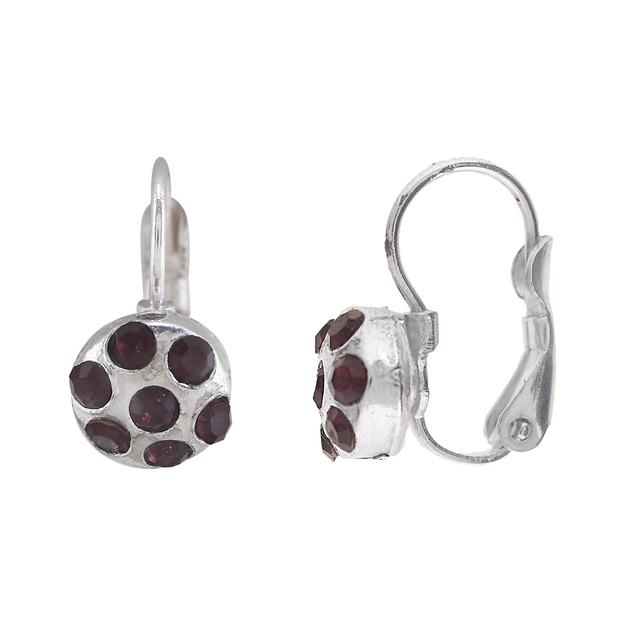 Gloria Mago - Wholesale Dangle Earrings - Silver plated earring “Mayo” red Swarovski crystal0