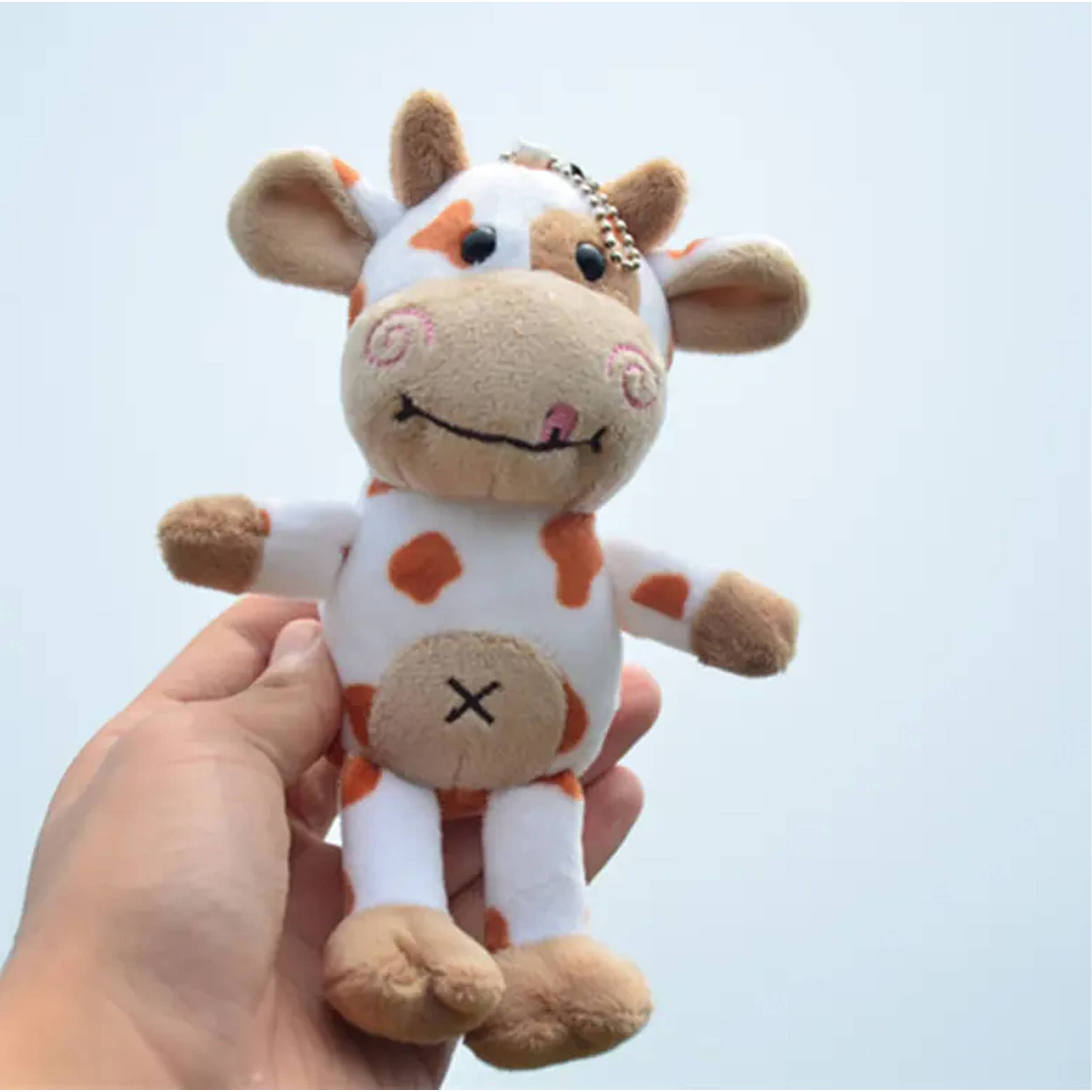 JSBlueRidge Toys - Vente Porte-clés – enfant - Porte-clés peluche doux veau et vache pour enfants4
