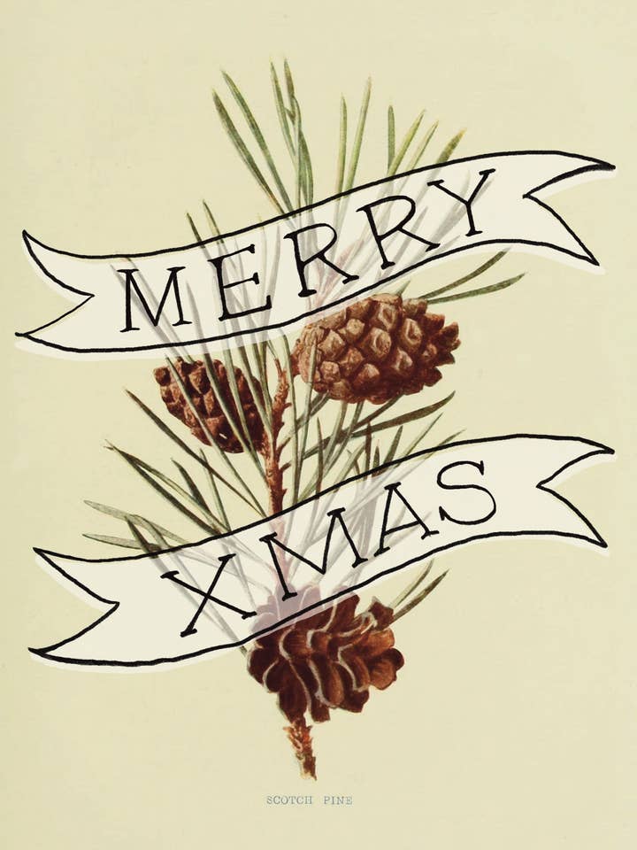 „Merry Xmas“ Kunstdruck | Collagekunst, Vintage Weihnachten, Kein KI für den Großhandel von Amy Teawalt Studio