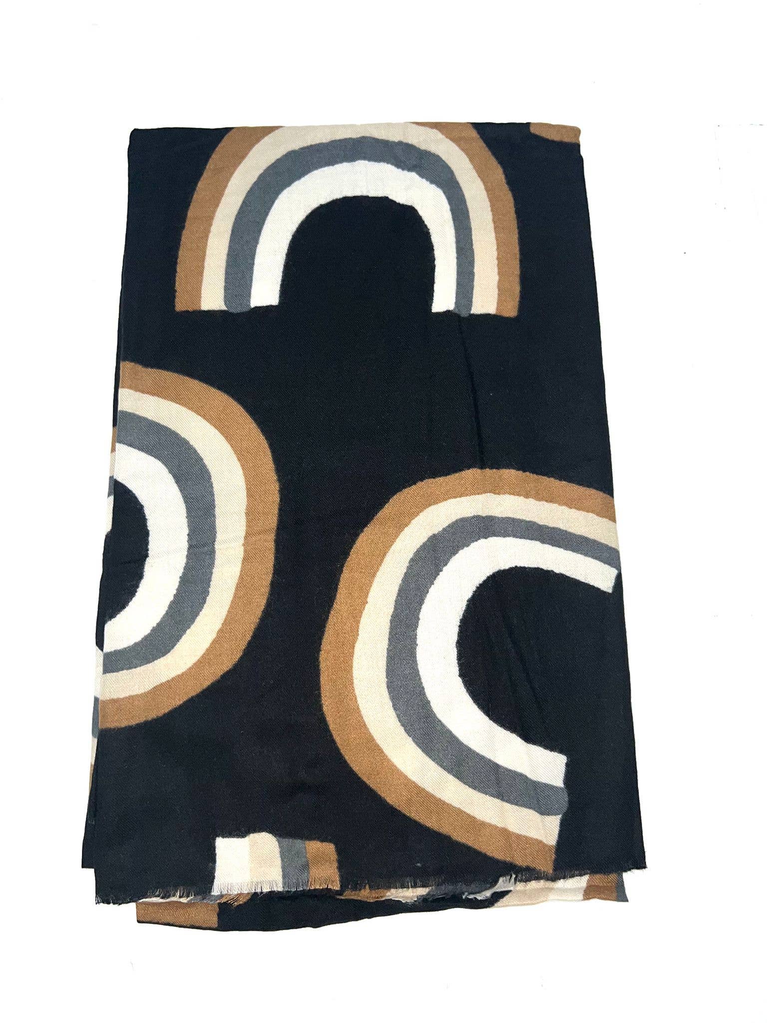 LINETA - Wholesale Scarf - Women's - LL-13 Thick scarf with geometric pattern3