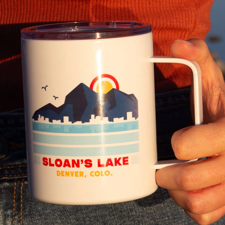 Sloan's Lake, Colorado Mug - Insulated with Lid, 12 oz for wholesale by Human Nature Designs