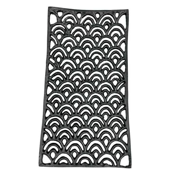 2626 Designs - Wholesale Platter - Aluminum Peacock Feather Square Platter3