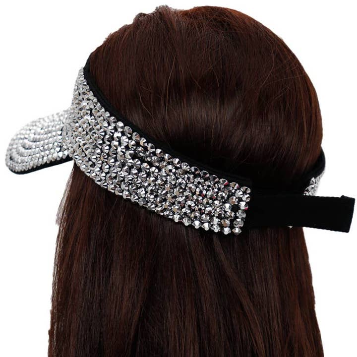 Cap Zone - Vendita all'ingrosso Visiera - Donna - Visiera in acrilico con strass e velcro completa di bling20